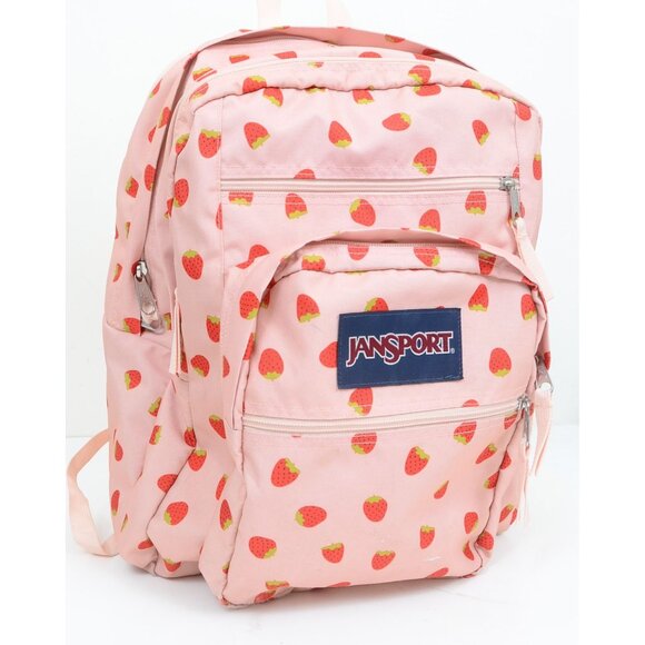 JanSport Strawberry Shower Big Student 17.5" Backpack School Bag Daypack - Picture 4 of 12